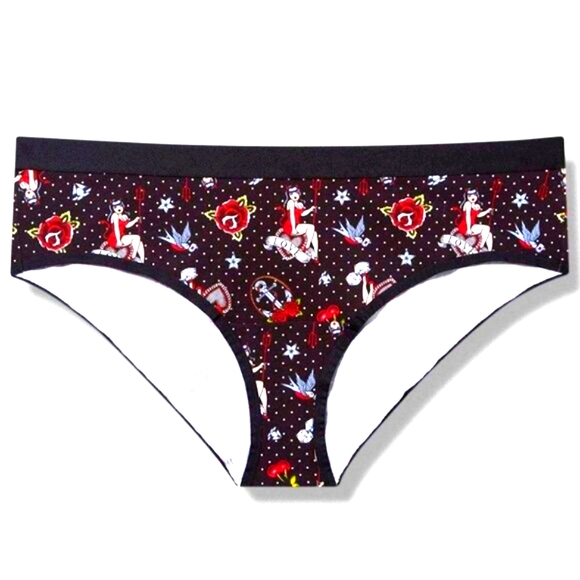 ❤️NWT VINTAGE TORRID HIPSTER PANTY - LOVERS TATTOO HEART PINUP PRINT - PLUS SIZE - Picture 8 of 10